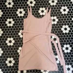 Everlane Japanese GoWeave Wrap Dress, size 8, blush pink